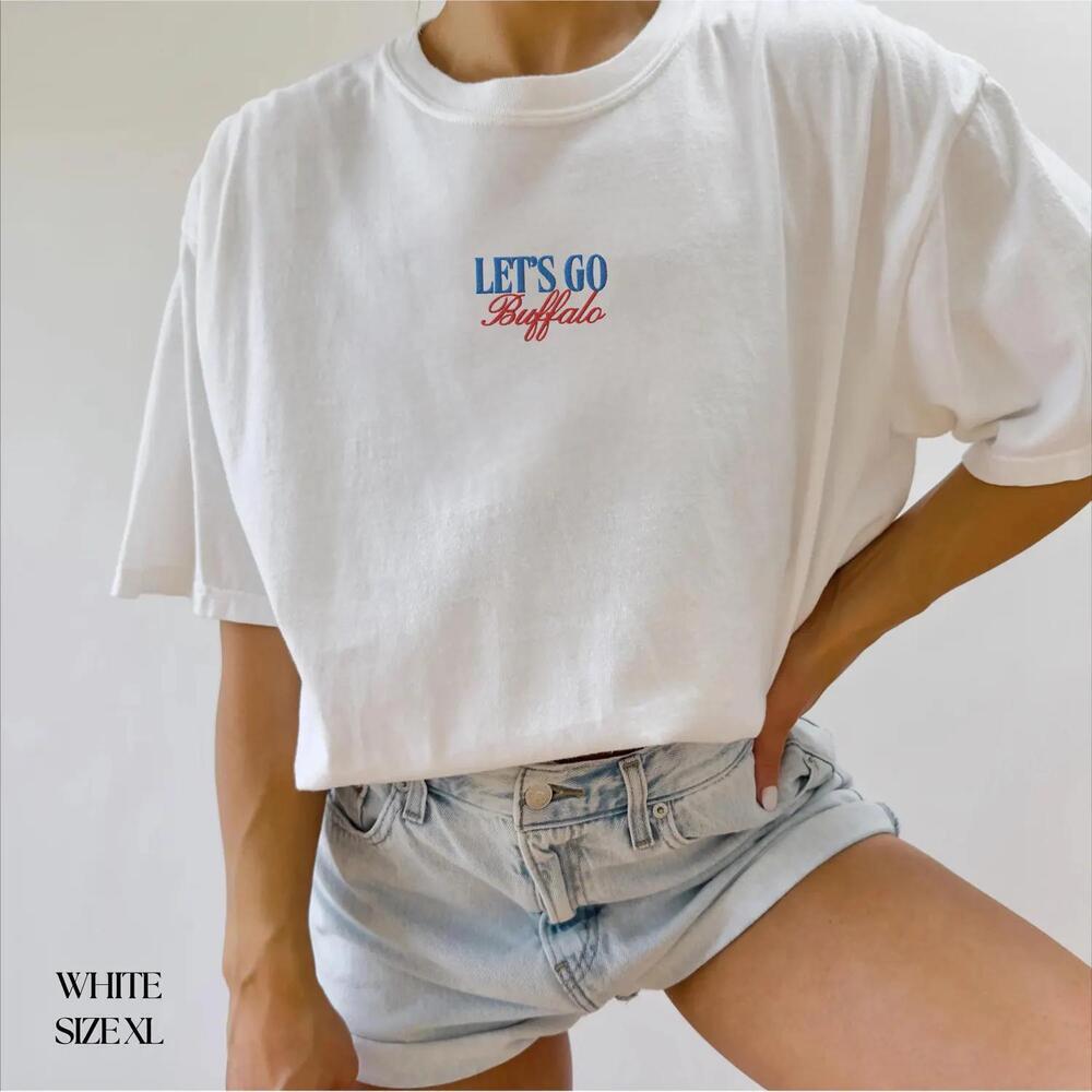 Let Go Buffalo Print T-Shirt Football Tee